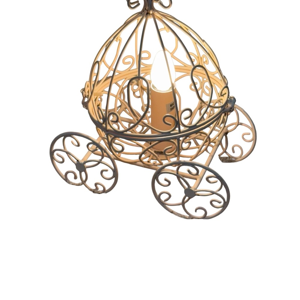 Disney Style Cinderella Carriage Night Light‎ Pink Table Lamp Electric Nursery